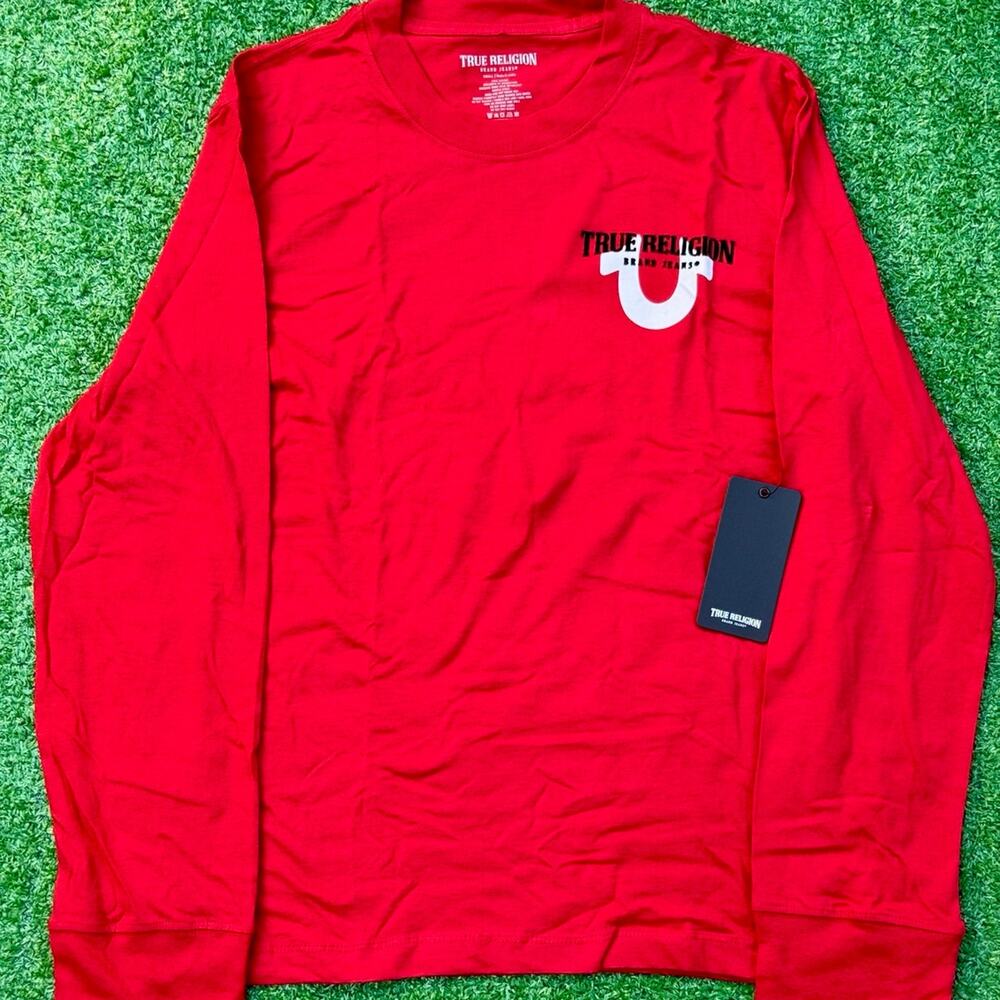 True Religion Brand Jeans Red Sweatshirt “True The Original Buddha” Brand RARE